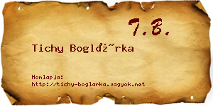 Tichy Boglárka névjegykártya